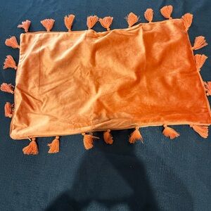 Miulee Boho Orange Tassel Throw Pillow Cover 19x11 unstuffed
